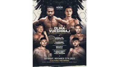 Etinosa Oliha vs Faton Vukshinaj full fight video poster 2023-11-25
