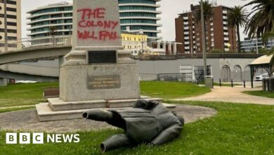 Captain Cook statue vandalised in Melbourne on eve of Australia Day