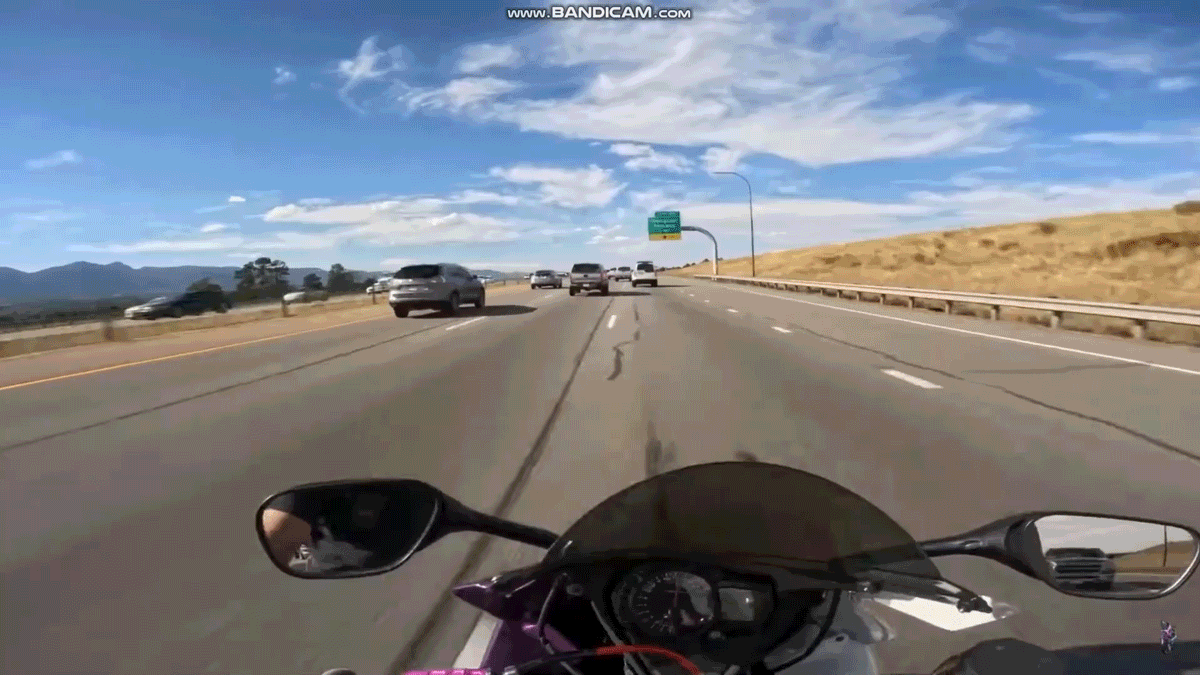 Motorcycle Rider Records Himself Traveling 55 Miles In 20 Minutes