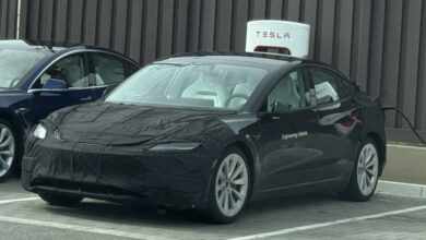 2024 Tesla Model 3 Performance facelift spied in US – sportier front seats, deeper splitter; debut 1H 2024