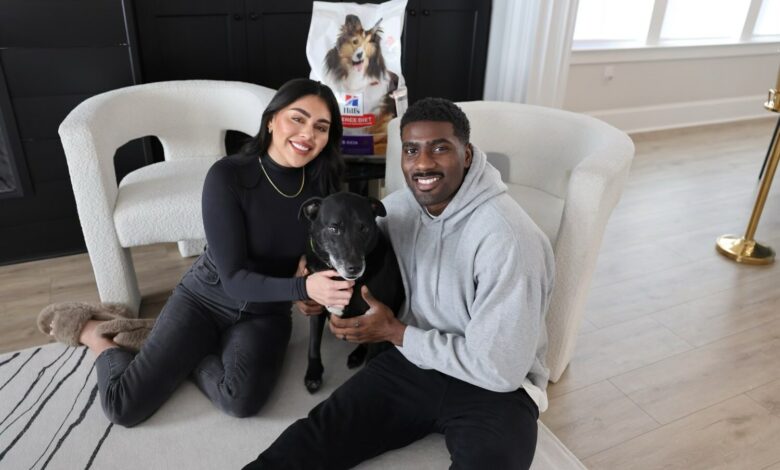 Juwan and Chanen Johnson, together with their shelter pet Fitzgerald, team up with Hill