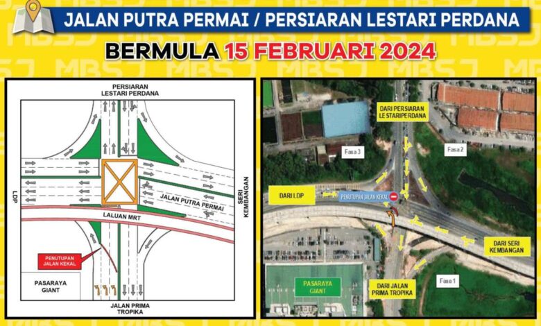 MBSJ announces permanent closure of Jalan Prima Tropika to Persiaran Lestari Perdana from Feb 15