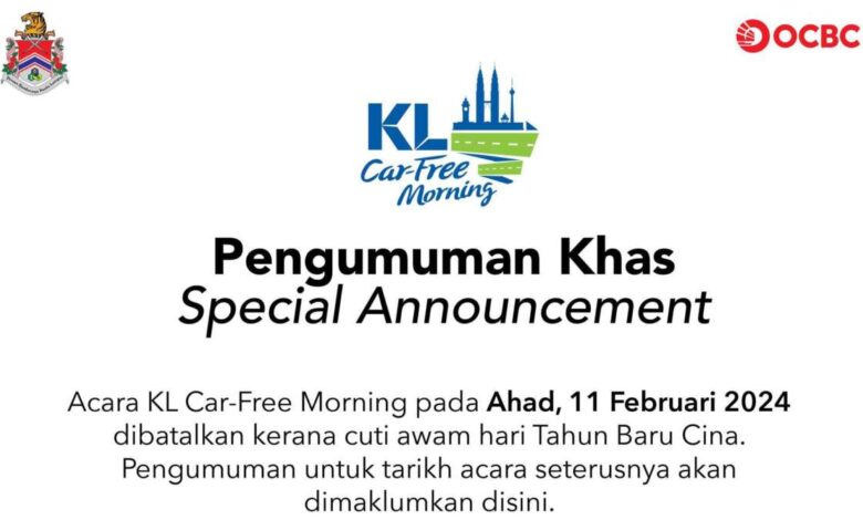 No KL Car Free Morning this Sun, Feb 11 – CNY hols