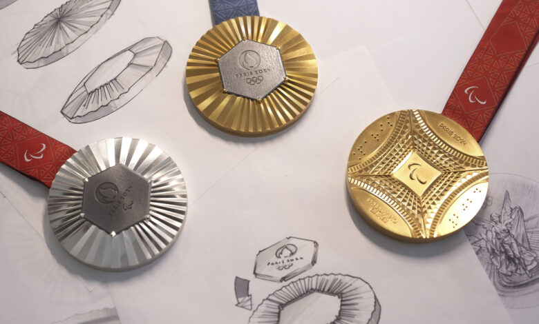 The Paris Olympics medals are made with pieces of the Eiffel Tower : NPR