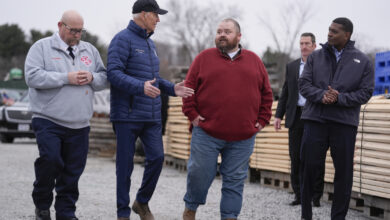 Biden visits East Palestine Ohio a year after the train derailment : NPR
