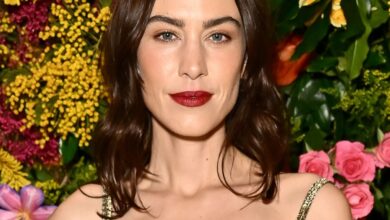 Alexa Chung Wore a Sheer Dress With $38 Tights During LFW