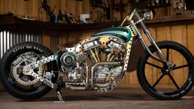 The People's Champ: A Harley Panhead with a Merlin hand-crank starter