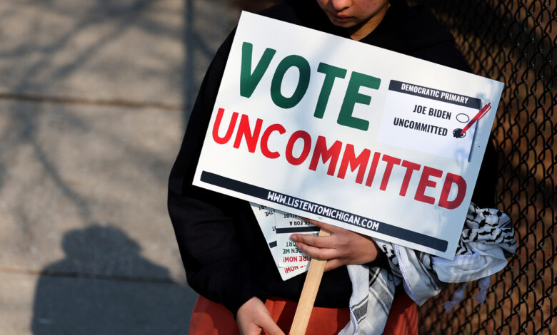 'Uncommitted' option push exceeds goal in Michigan Democratic primary : NPR