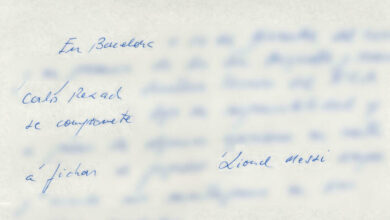 Napkin with Lionel Messi's first unofficial Barcelona contract will be auctioned : NPR