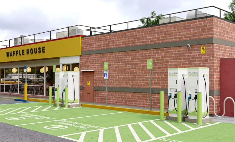 Waffle House hosts federal EV fast chargers, bucks gas-station trend