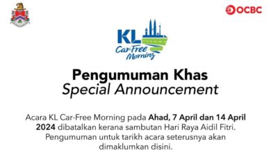 No KL Car Free Morning on April 7 and 14, Raya hols