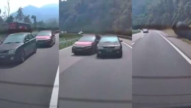 Road rage incident on Karak Highway leaves Proton Waja overturned and two injured in dramatic accident