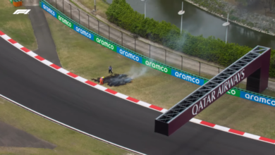 F1 fire in China may have been caused by cars emitting sparks that ignited swamp gas
