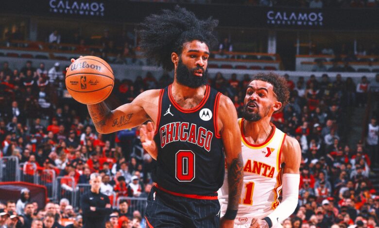 Coby White scored a career-high 42 points as the Bulls edged the Hawks 131-116 in the play-in game