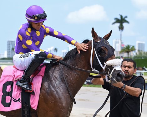 Gonzalez rode his first winner at Gulfstream Park