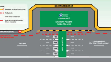PLUS highway motorcycle lane at Jawi toll plaza entry to be closed May 11-26, 24 hours a day for resurfacing