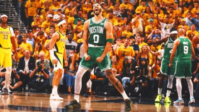 Jrue Holiday's quick shot helped the Celtics beat the Pacers 114-111 to take a 3-0 lead in the Eastern Conference finals