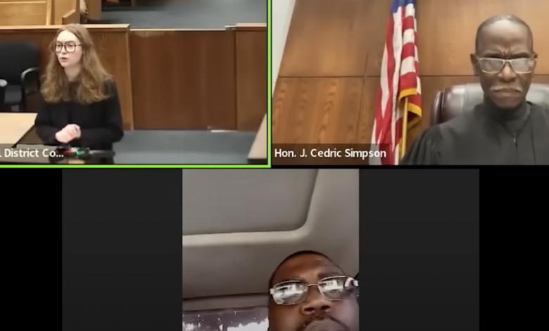 The man had his driver's license suspended... while on a video call to the court