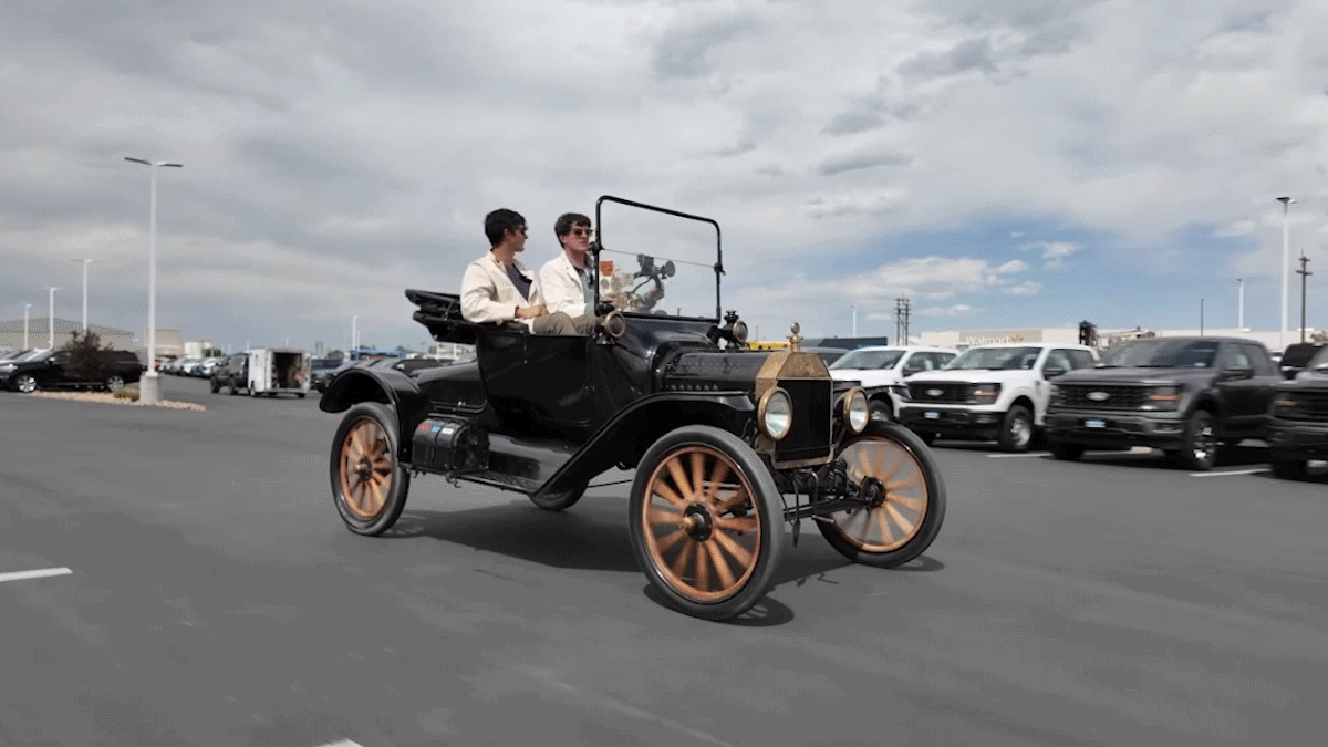 See the 109-year-old Model T get its oil changed at a Ford dealership in 2024