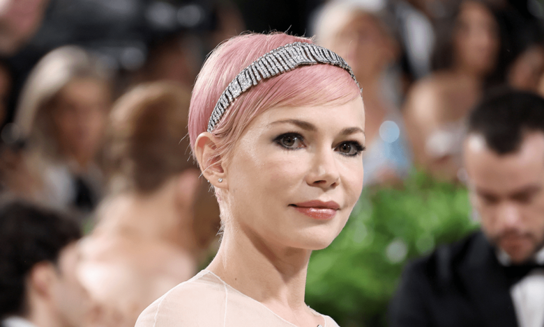 Michelle Williams debuted a pink Pixie hairstyle at the 2024 Met Gala