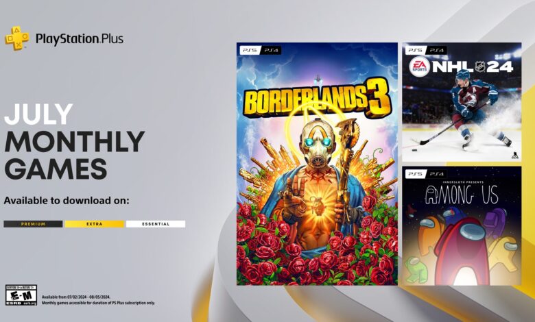 PlayStation Plus Monthly Games for July: Borderlands 3, NHL 24, Among Us