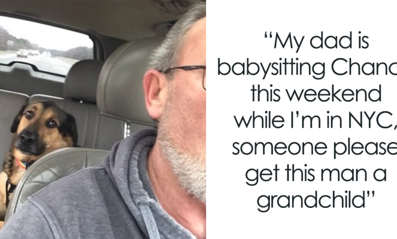 The woman left her dog with her dad and received the “best text” from him of the day