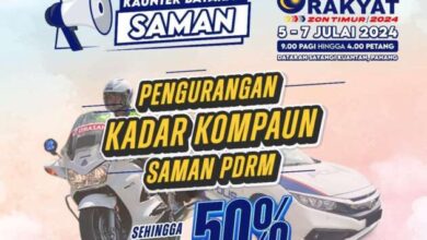 PDRM saman 50% discount at Program Madani Rakyat Zon Timur – Dataran Sayangi Kuantan, July 5-7