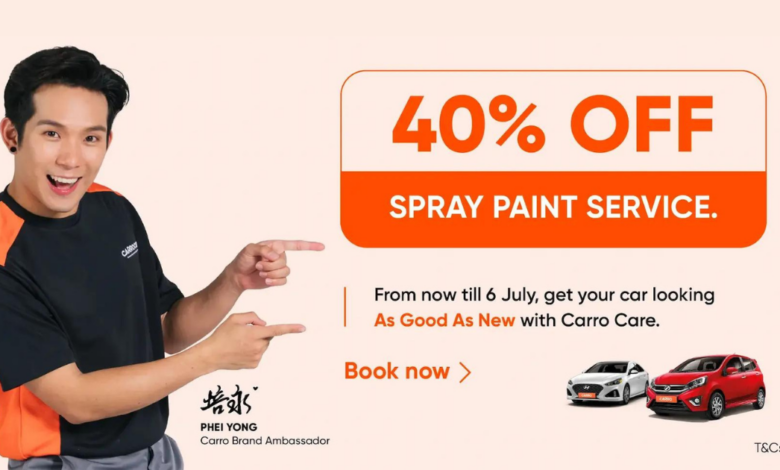 Carro Care Body & Paint - repaint your car from just RM1,800 with 40% off promotion until 6 July 2024 only!