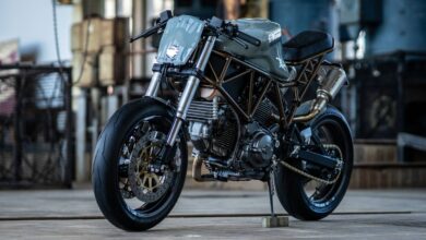 Svelte Savage: Ducati 750 SS skeleton from the Netherlands
