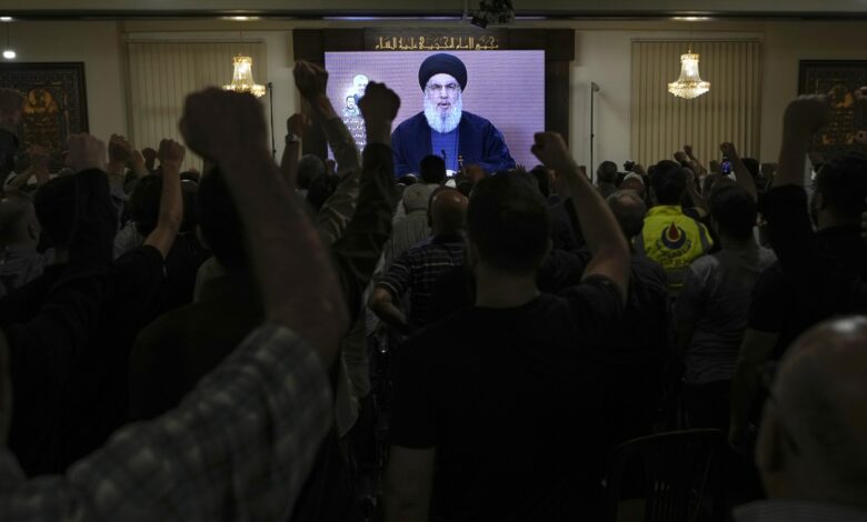 Hezbollah leader Hassan Nasrallah warns Israel of costs of war in Lebanon : NPR