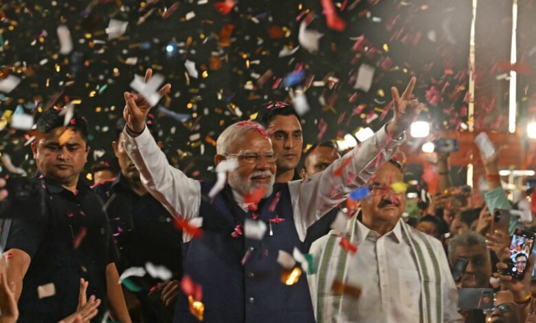 Narendra Modi declares victory in Indian election, but there's no resounding : NPR
