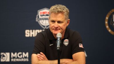 US national team coach Steve Kerr reacts to Donald Trump shooting