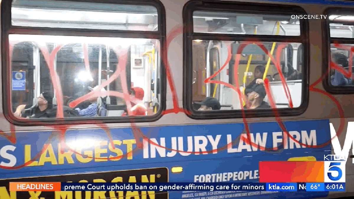 Bus full of passengers attacked with fireworks during LA street takeover