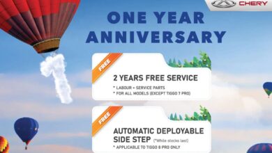 Chery Malaysia one-year anniversary promo extended to July 31 – two years free service, auto side steps