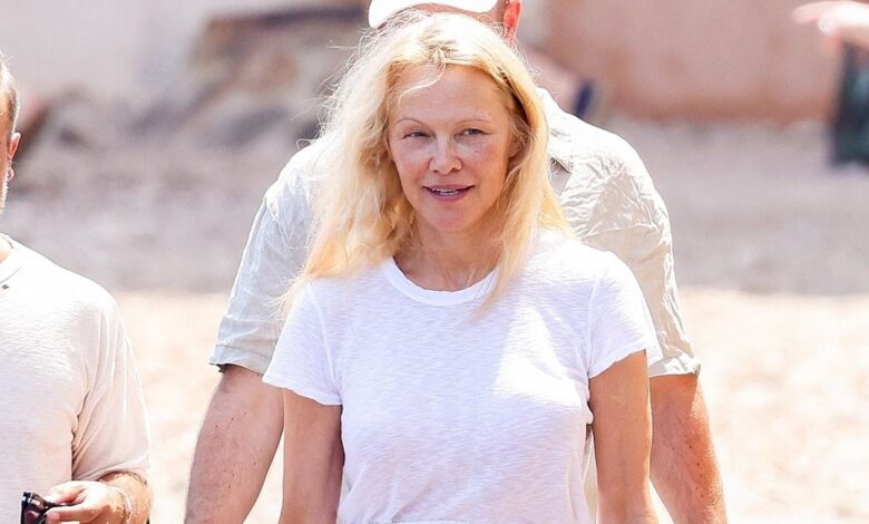 Pamela Anderson wears summer's biggest dress trend in France