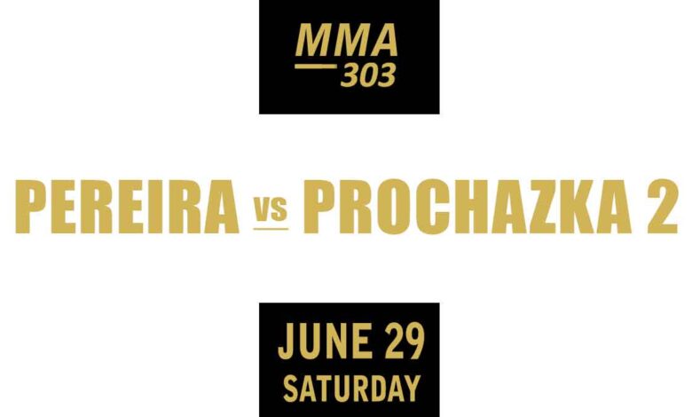 Alex Pereira vs Jiri Prochazka 2 full fight video UFC 303 poster by ATBF