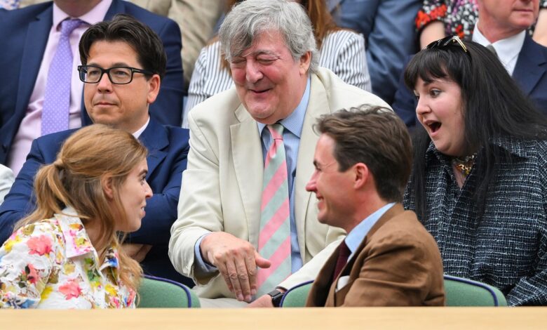 Princess Beatrice has a great time at Wimbledon with Lena Dunham and Stephen Fry