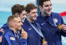 U.S. Swimming Team Wins First Gold Medal in Paris in Men's Relay Final: NPR