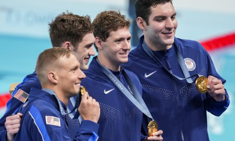 U.S. Swimming Team Wins First Gold Medal in Paris in Men's Relay Final: NPR