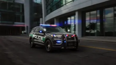 The 2025 Ford Police Interceptor comes standard with a hybrid powertrain.