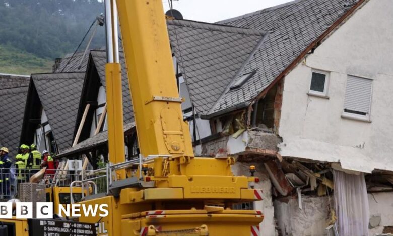 German hotel collapses, killing two, trapping many others under rubble