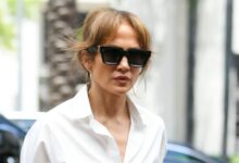 J.Lo wears super short shorts and high heels in the Hamptons