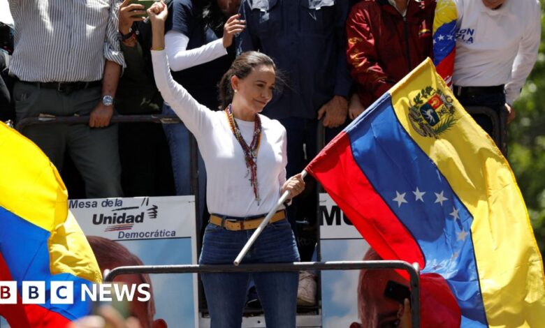 Venezuelan opposition leader speaks at protest amid arrest threats