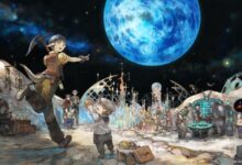 FFXIV Art of players crafting together on the moon