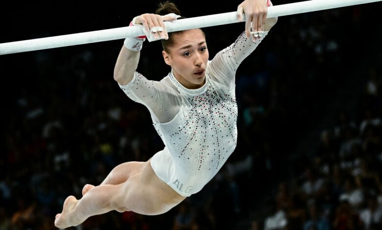 Kaylia Nemour of Algeria won the gold medal on the horizontal bar. Suni Lee won the bronze medal. : NPR