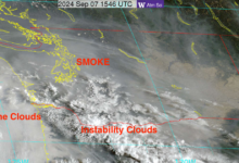 Smoke from Oregon drifts into Washington. Ends Monday.