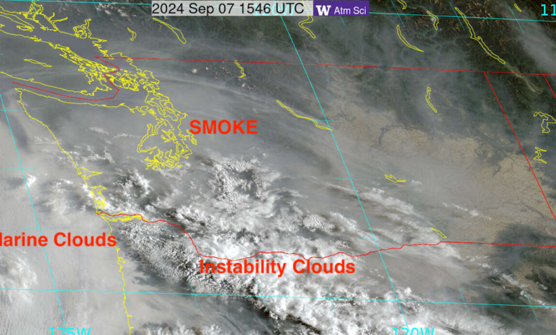 Smoke from Oregon drifts into Washington. Ends Monday.