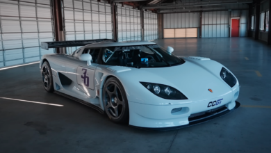 This is the Koenigsegg Le Mans race car that was banned before it was raced.