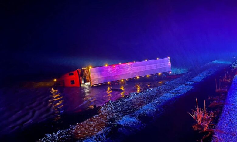 Truck driver survives after plunging into frozen sea in Alaska