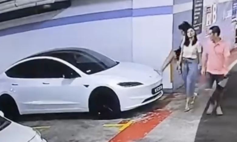 Tesla Model 3 gets kicked, spat on by passer-by – Malaysia needs anti-vandalism laws to curb these acts